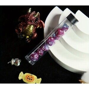 7pcs Tiny Polyhedral Dice for Dungeons & Dragons DND RPG Games Purple Theme